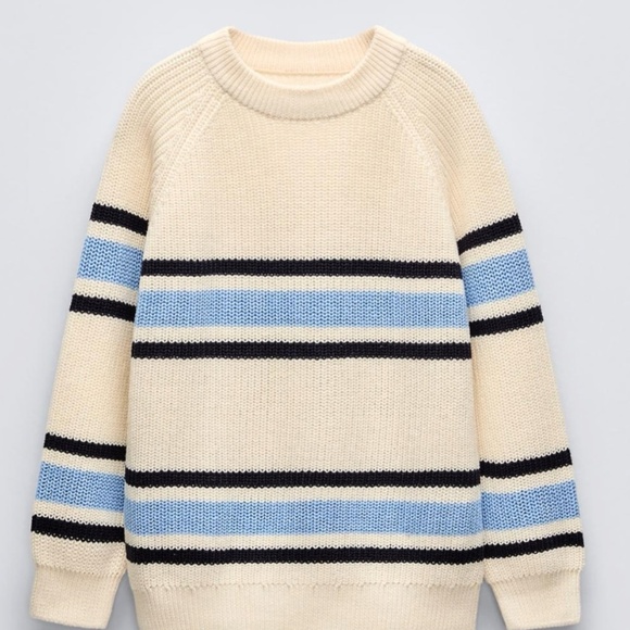 Zara | Boys 14 | Women's XS, Small | Striped Cotton Sweater - Picture 1 of 10